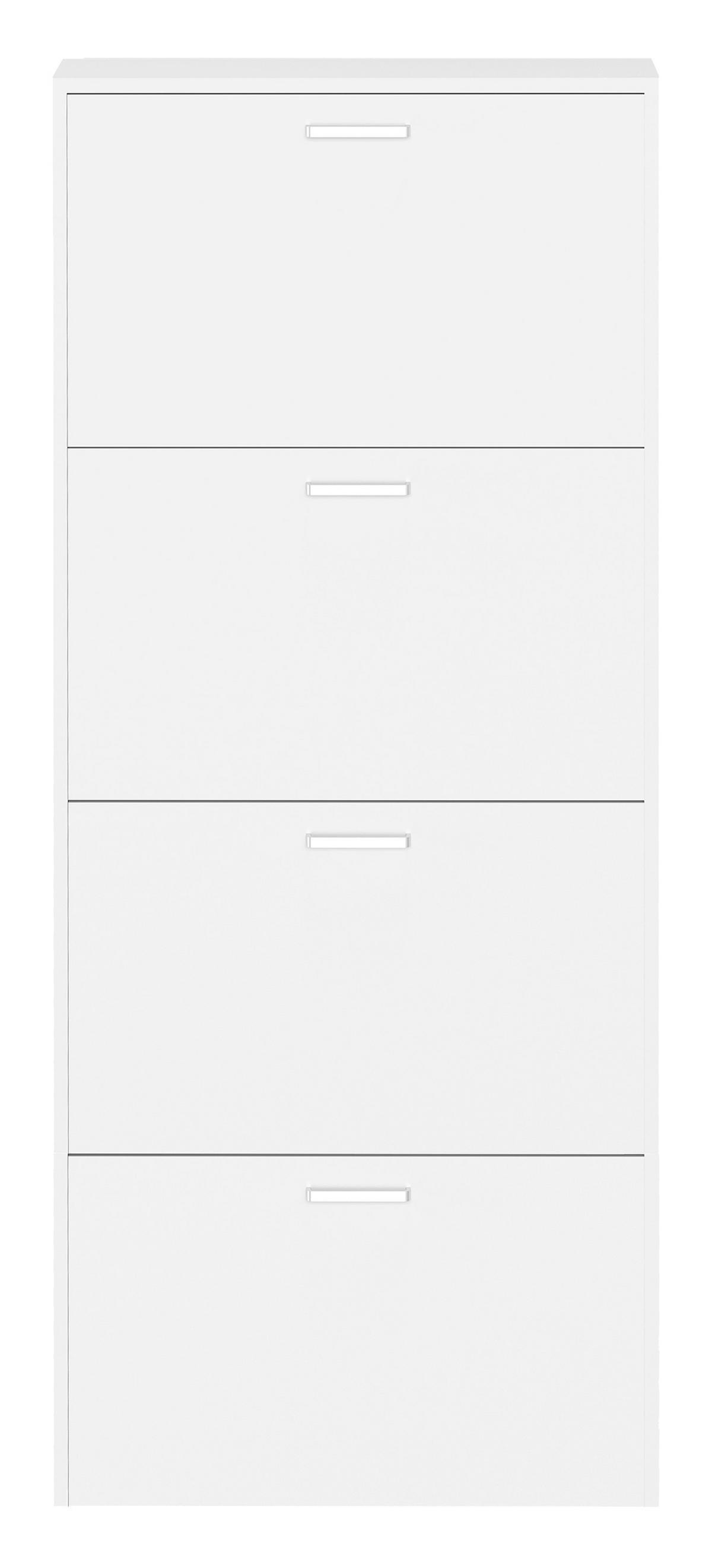 Schuhschrank Sulos Weiß B: 59 cm - Weiß, Design, Holzwerkstoff (59/144/17cm) - MID.YOU