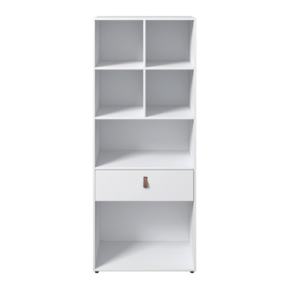 Regal MICK - bílá/černá, Moderní, textil/plast (60/148,5/40cm) - Bessagi Home
