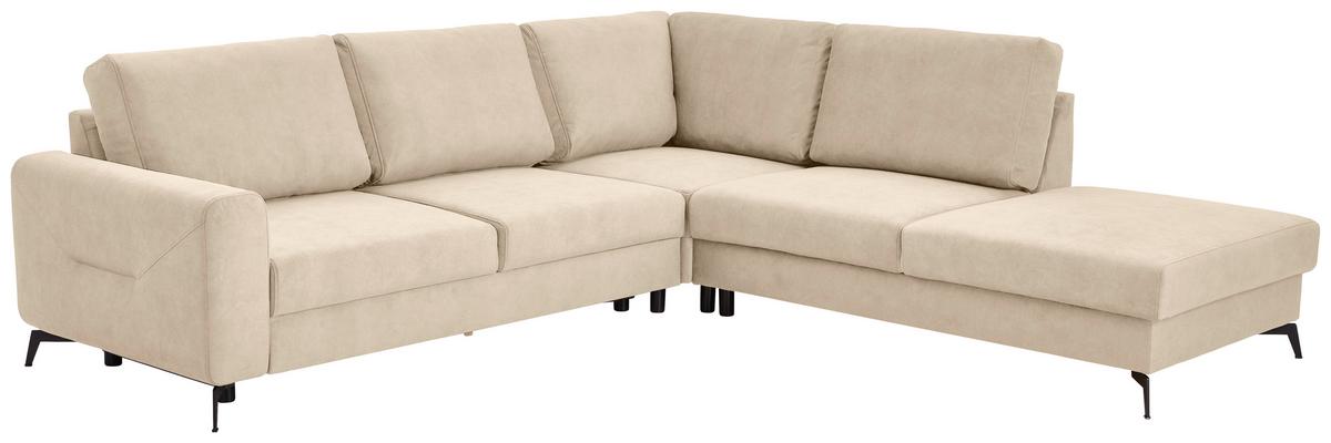 Sedacia súprava ADESSO, pravá, béžová farba - čierna/béžová, Konventionell, kov/textil (275/257cm) - MID.YOU