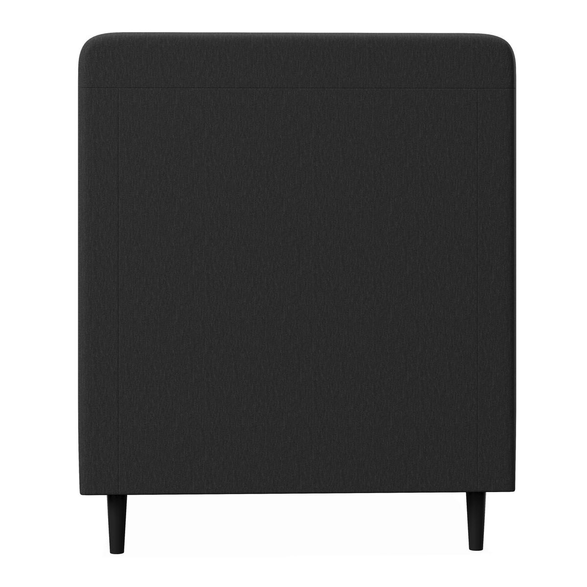 Boxspringová postel VIDA 90x200, tmavě šedá, s topperem - černá/tmavě šedá, Moderní, dřevo/textil (90/200cm) - Bessagi Home
