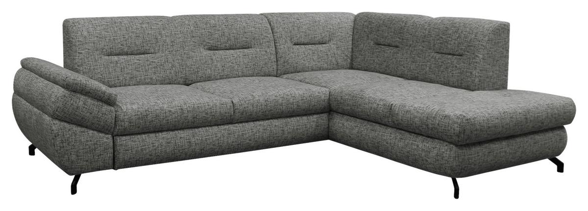 Ecksofa Imo Grau 274x201 Cm - Schwarz/Grau, Design, Textil (274/201cm) - MID.YOU