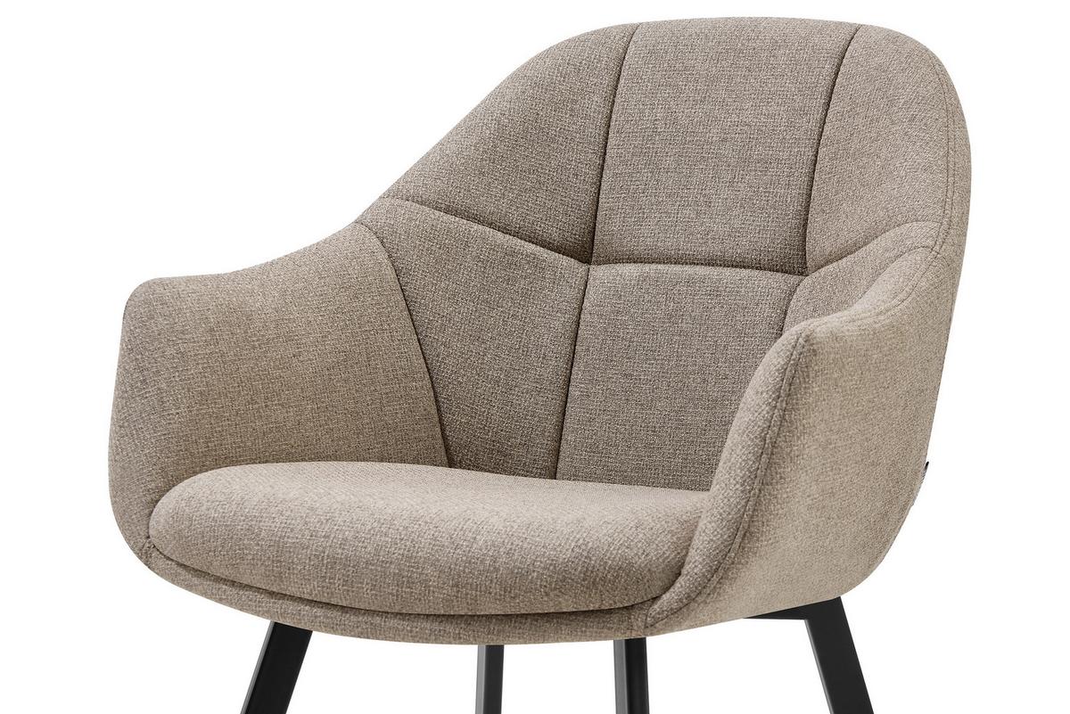 Vierfußstuhl Modo Schwarz/Beige B: 57 cm - Beige/Schwarz, MODERN, Holz/Textil (57/84,5/61cm) - Livetastic