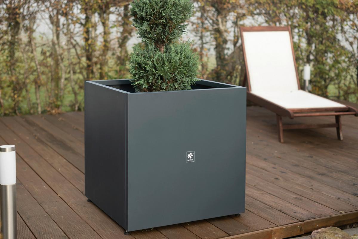 Pflanzentopf Pflanzkasten 70x70x70 - Anthrazit, Basics, Metall (70/70/70cm)