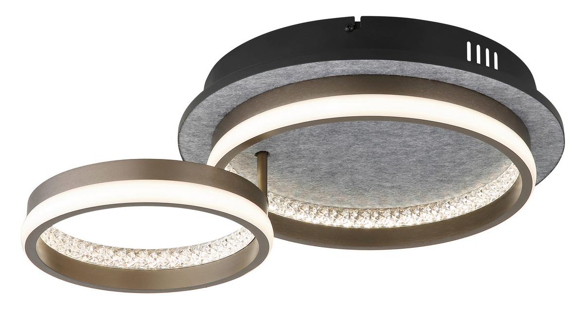 Led Mennyezeti Lámpa 67179d1 Della - fekete/fehér, Design, műanyag/fém (47,2cm) - Globo