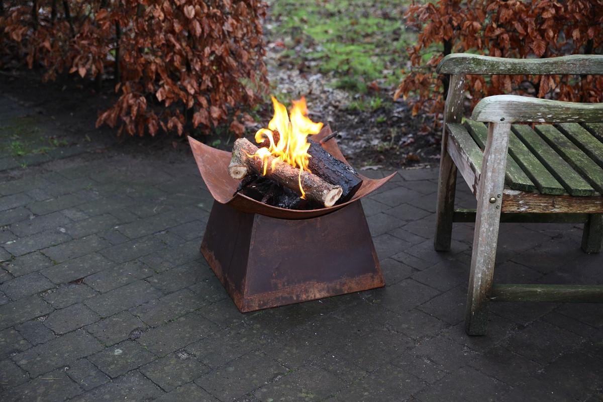 FEUERSCHALE SAM - Cognac, MODERN, Metall (49/49/38.5cm)