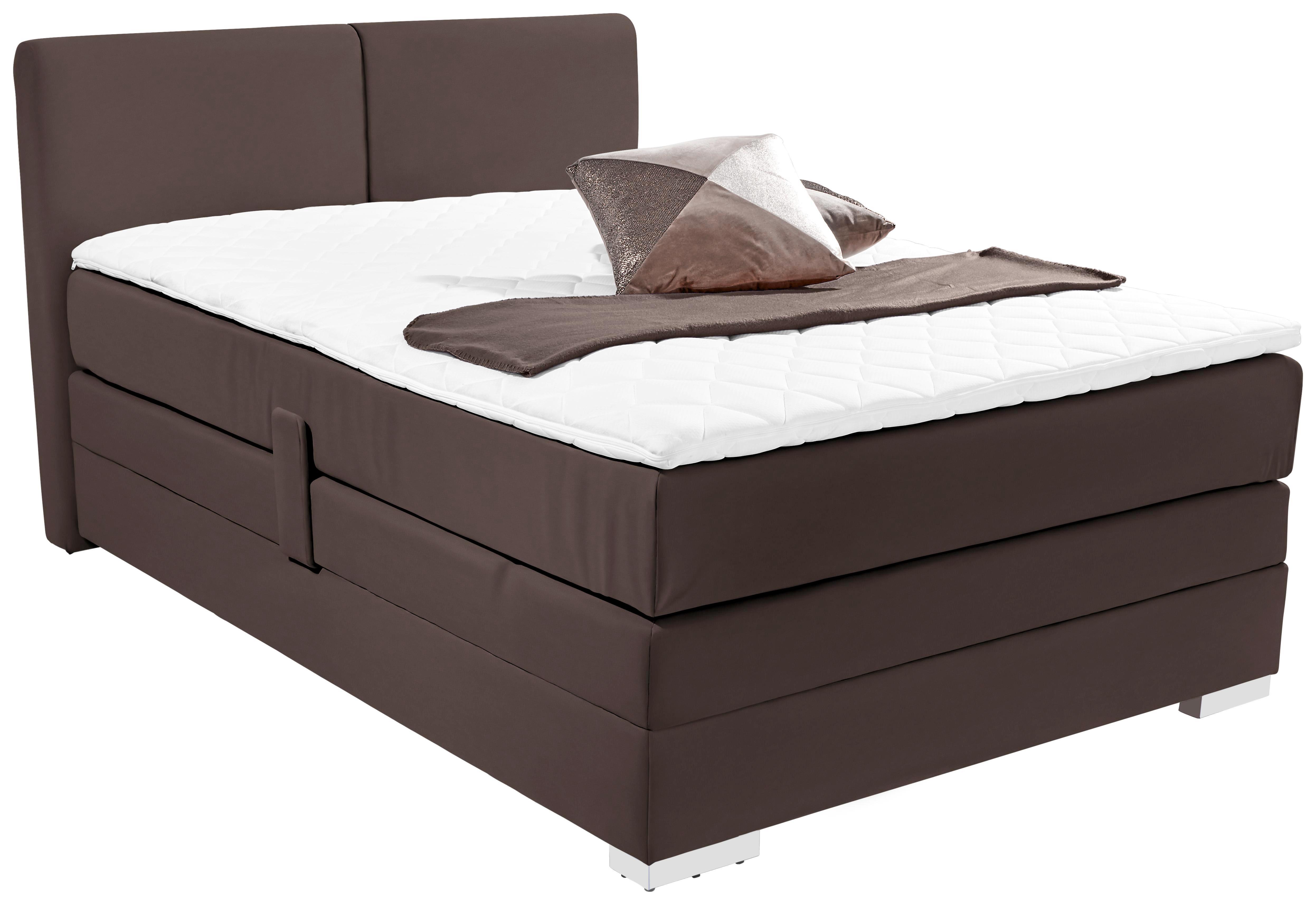 Boxspringbett Tina 140x200 Dunkelbraun - Dunkelbraun, KONVENTIONELL, Textil (140/200cm)