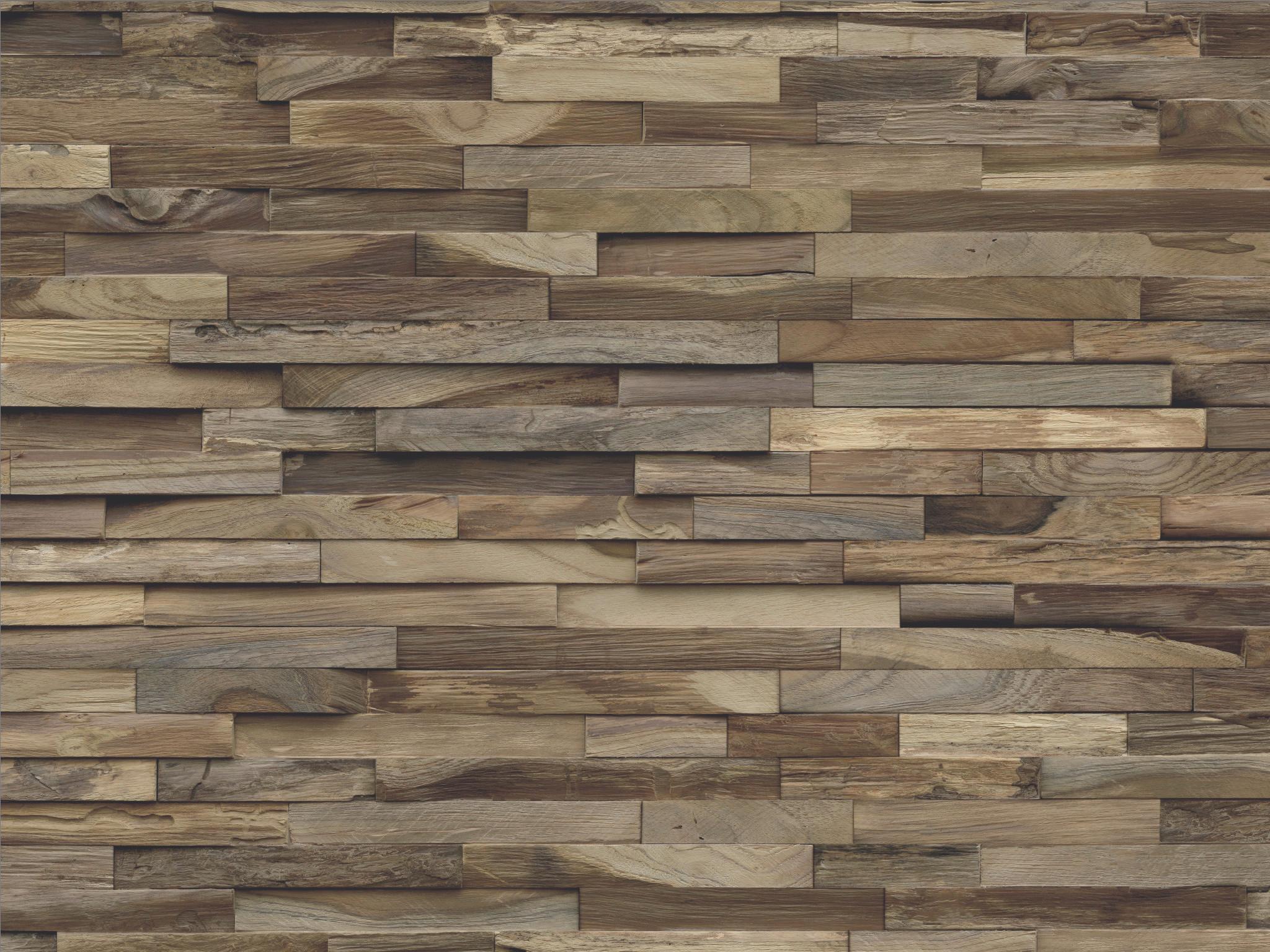 Wandverkleidung Teak Elegance Natur - Braun, Basics, Holz (50/20/2cm)