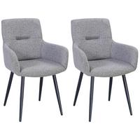 Esszimmerstuhl Edit Webstoff Grau - Schwarz/Grau, MODERN, Textil/Metall (61/88/60cm) - MID.YOU