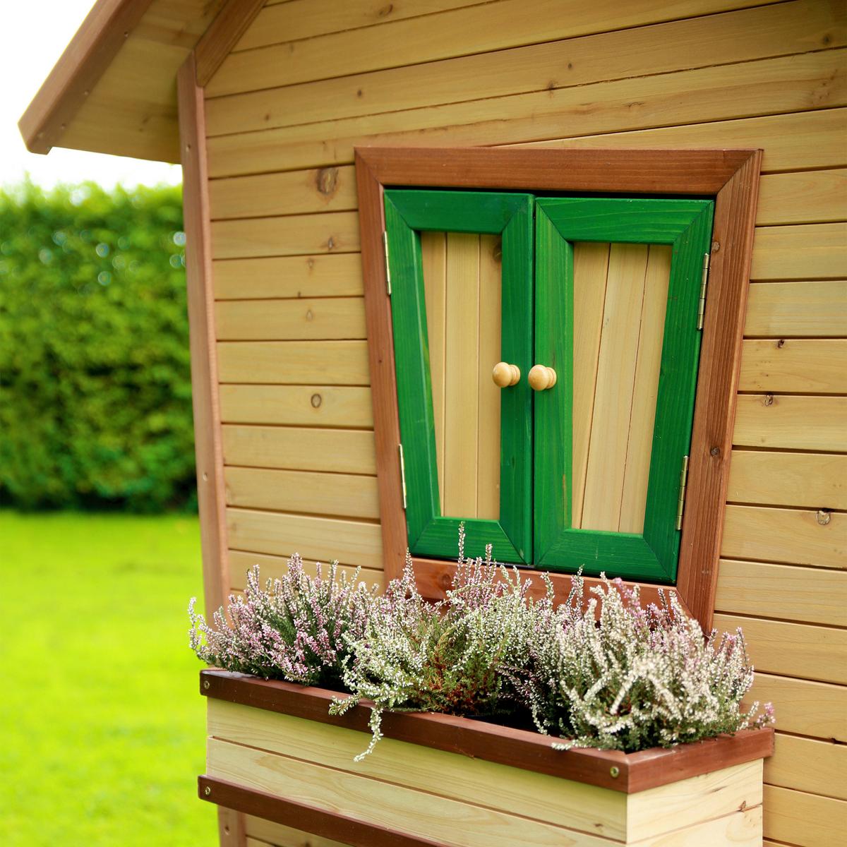 Spielhaus A030.045.90 - Weiß/Braun, KONVENTIONELL, Holz/Kunststoff (264/203/177cm) - Ambia Garden