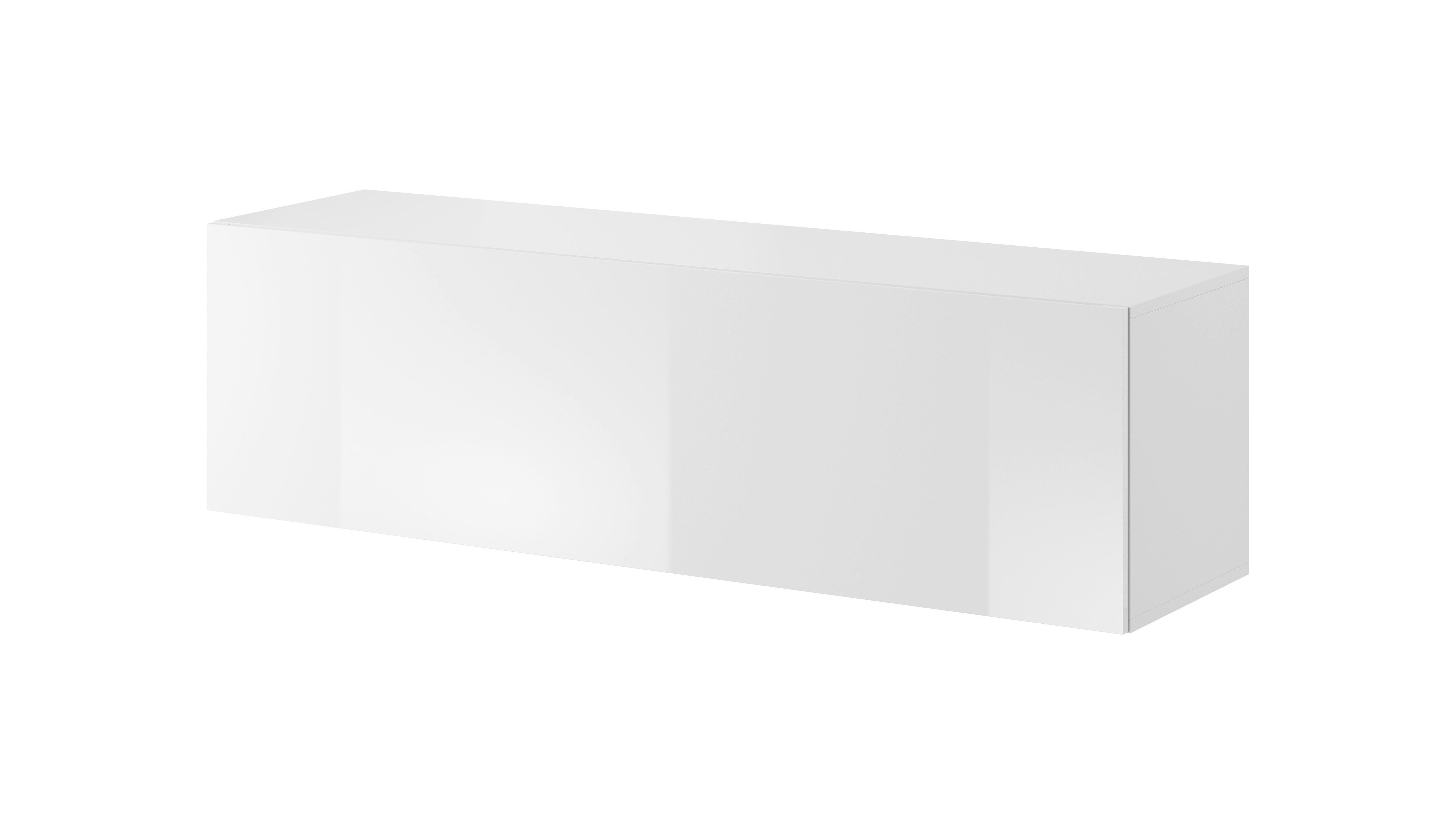 TV-Lowboard Vivien 05 B: 50 cm - Weiß Hochglanz/Weiß, Design, Holzwerkstoff (140/40/38cm) - Livetastic