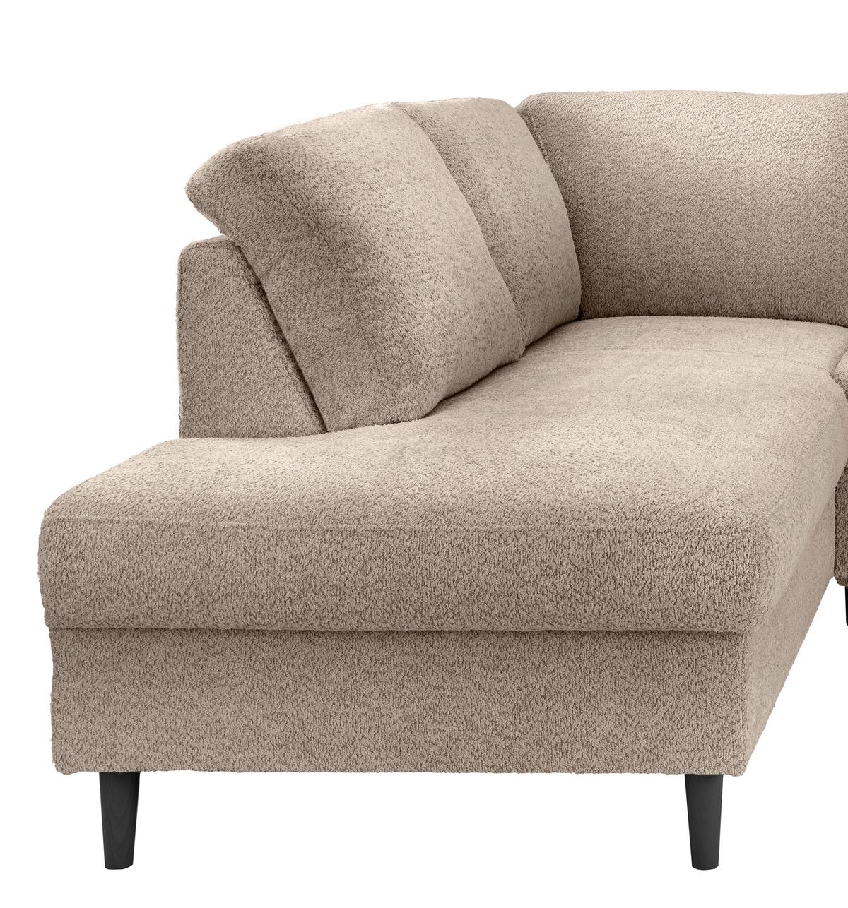 Eckschlafsofa Passione, Beige S: 200x242 Cm - Beige/Schwarz, MODERN, Textil (200/242cm) - Livetastic