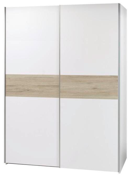 Skříň S Posuvnými Dveřmi Puls *cenový Trhák* - bílá/barvy dubu, Moderní, kov/kompozitní dřevo (170/195,5/58,5cm) - Based