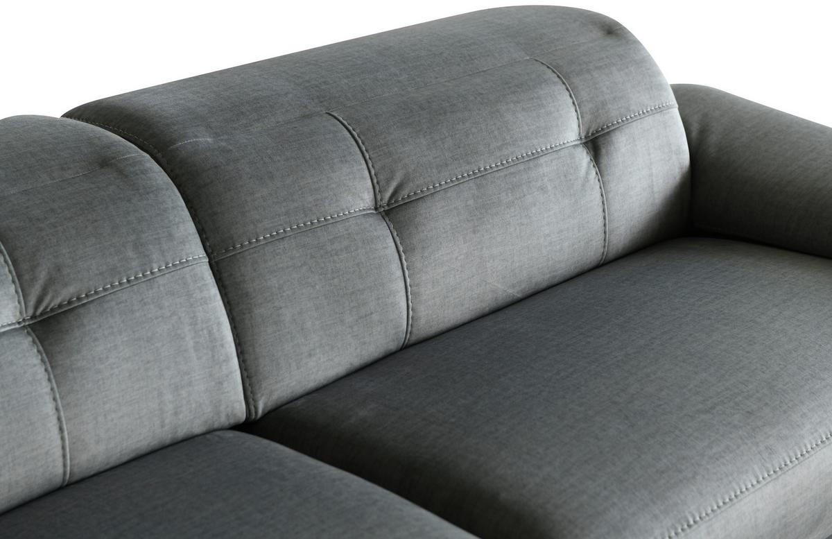 Ecksofa + Relaxfunktion Bonn Grau Leinenoptik 170x262 cm - Schwarz/Grau, MODERN, Holz/Textil (170/79/262cm)