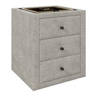 Nachtkästchen Brisbane II mit Induktionsladezone B: 49,5cm - Ecru, Trend, Glas/Holzwerkstoff (49,5/56,5/46cm) - Sembella