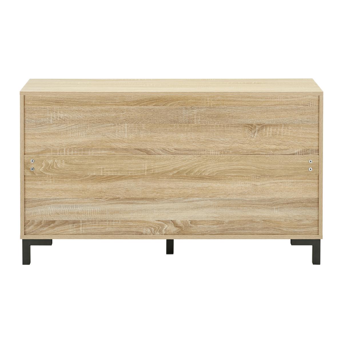 Komoda LORI - barvy dubu/černá, Moderní, kov (120/70/35cm) - Bessagi Home