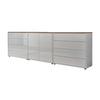 Sideboard Mailand4 B:237cm Weiß/eiche - Weiß Hochglanz/Schwarz, MODERN, Holzwerkstoff (237/73/33cm) - MID.YOU