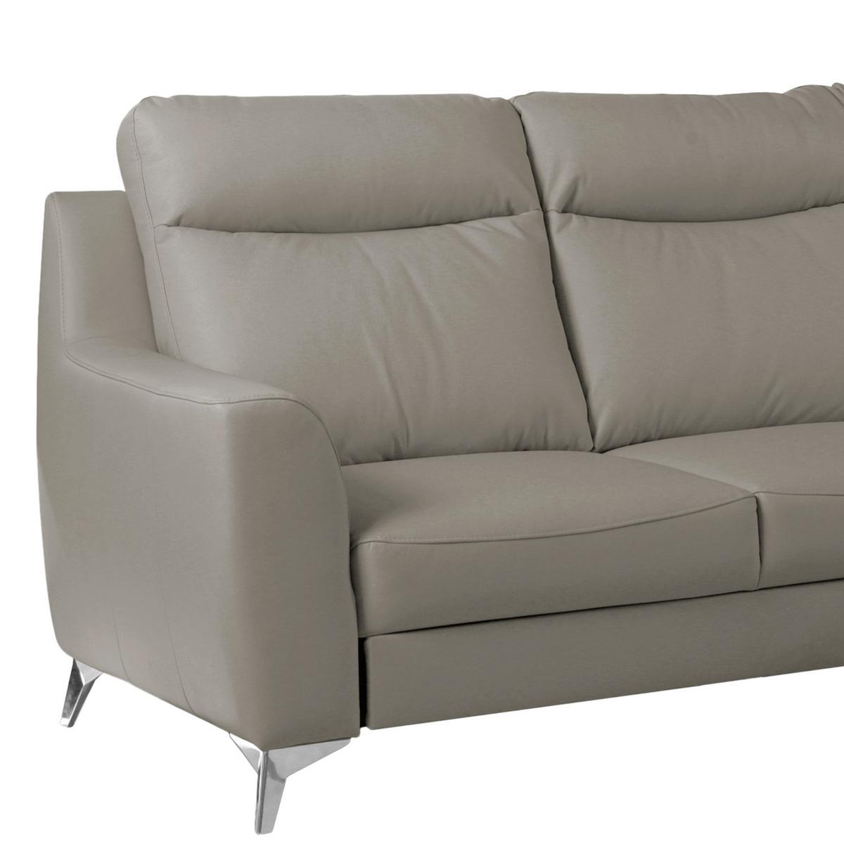 Ecksofa Gio Schlammfarben S: 236x168 Cm - Chromfarben/Schlammfarben, Design, Leder/Textil (236/168cm) - Livetastic