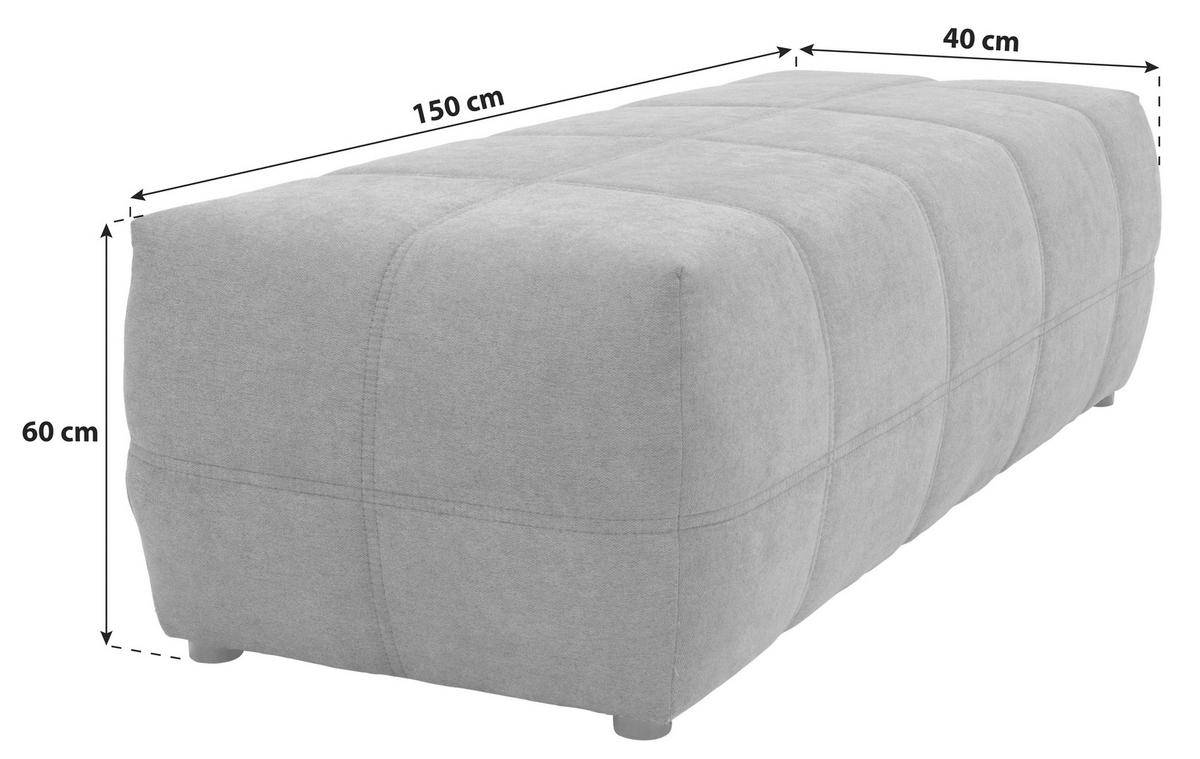 Hocker Brandon - Dunkelgrau/Schwarz, Design, Textil (150/60/40cm) - MID.YOU