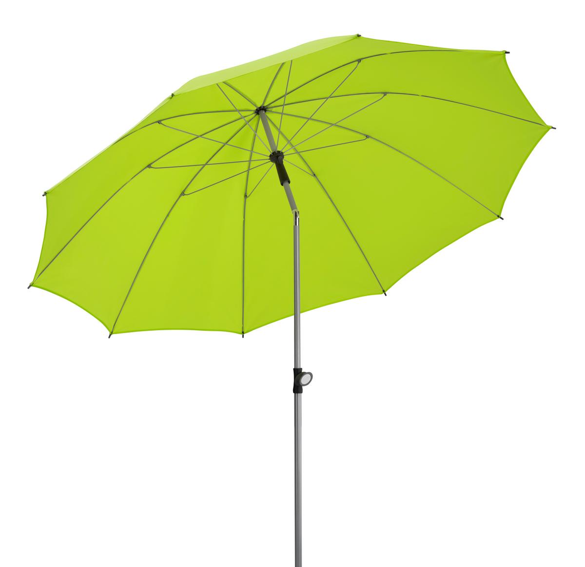 Sonnenschirm Locarno BxHxT: 220x231x220 cm Hellgrün - Silberfarben/Hellgrün, Basics, Textil/Metall (220/231/220cm) - Schneider