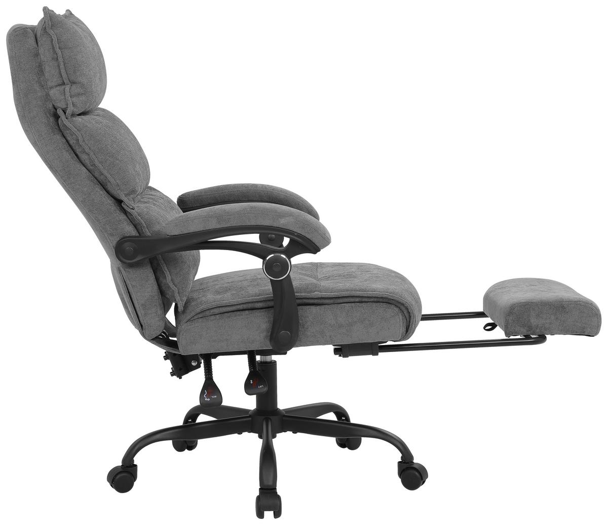 Drehstuhl Verona - Schwarz/Grau, LIFESTYLE, Holz/Kunststoff (66/112-120/62cm) - MID.YOU