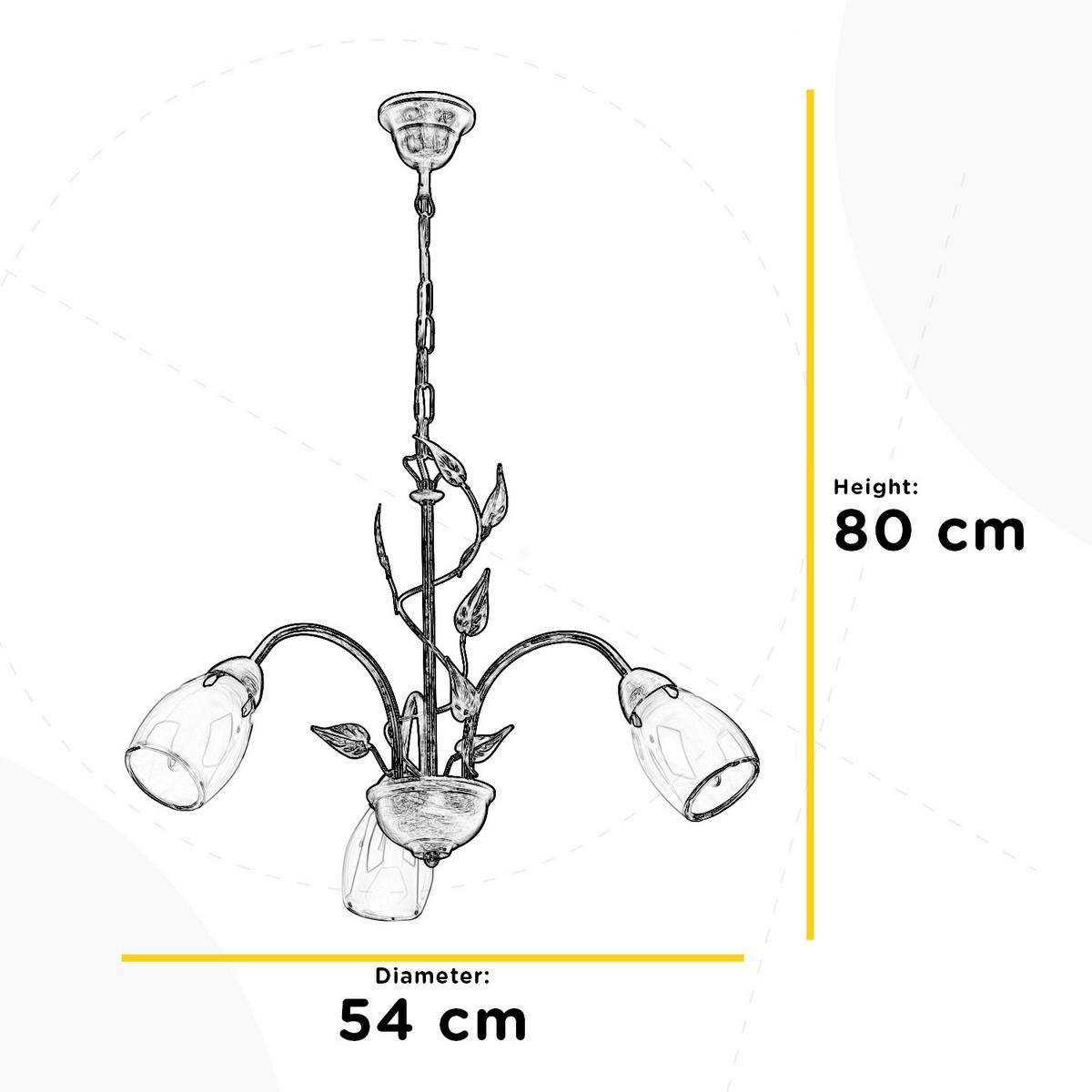 Csillár 4716/3 Liliana - barna, Konventionell, fém (55/55/80cm)