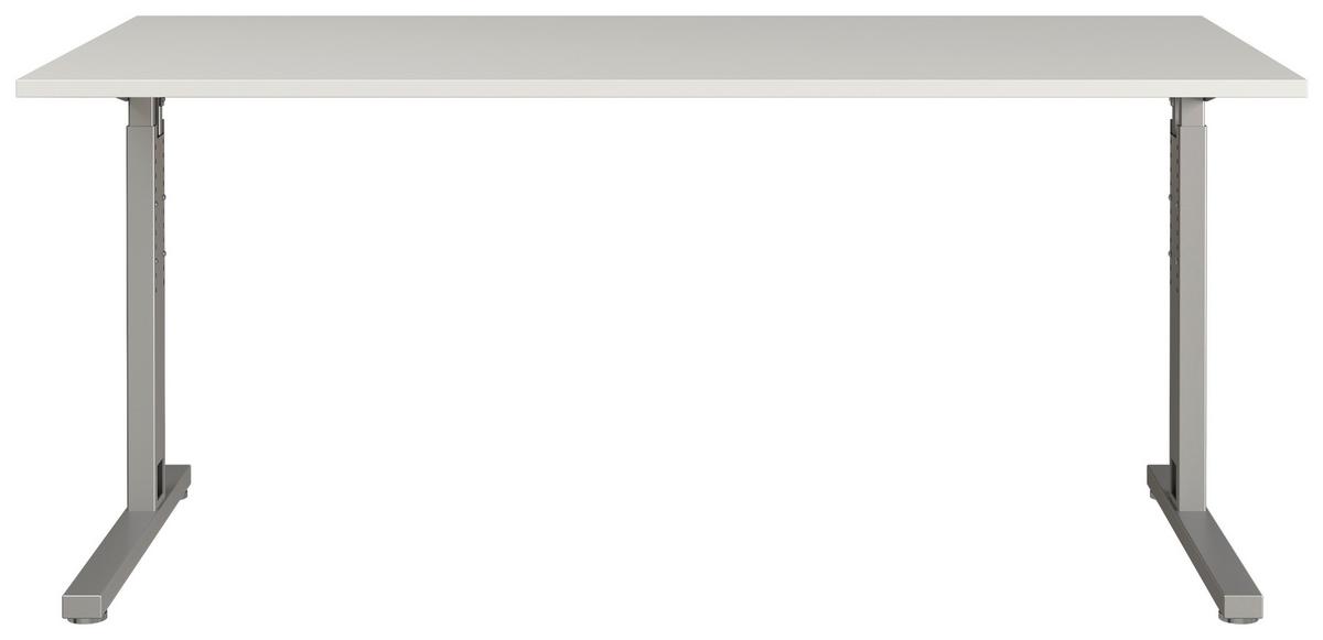 Schreibtisch B 160 H 70 cm Gw-Profi, Grau/Silberfarben - Silberfarben/Grau, KONVENTIONELL, Holzwerkstoff/Metall (160/70/80cm) - Germania