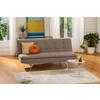 Schlafsofa Turin - Silberfarben/Braun, Basics, Textil (194/87/102cm) - MID.YOU