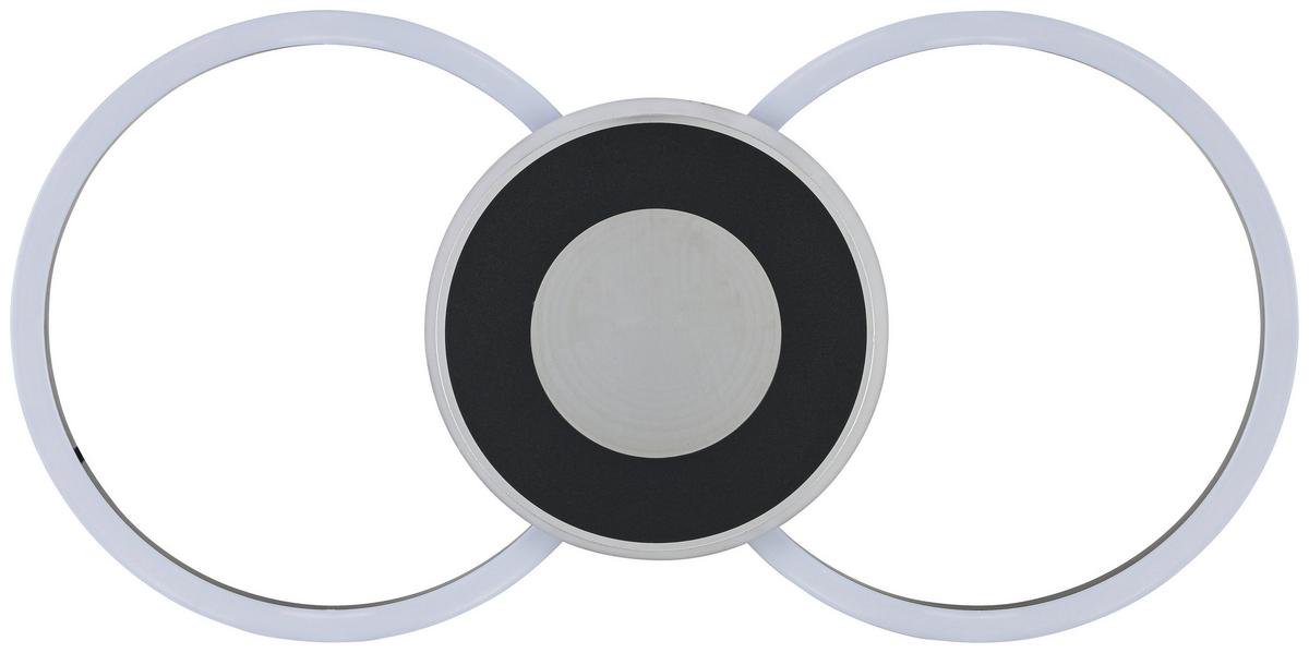 LED-Deckenleuchte Josefa - Chromfarben/Schwarz, Kunststoff/Metall (28/57/6,5cm) - Luca Bessoni