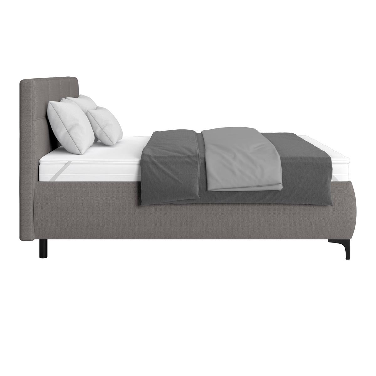 Polsterbett Zeni 180 - Graubraun/Schwarz, KONVENTIONELL, Holz/Holzwerkstoff (180/200cm)