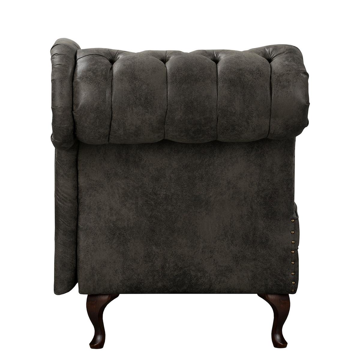 Récamiere Pako Anthrazit B: 185cm - Anthrazit/Braun, Design, Textil (185/93/75cm) - Livetastic