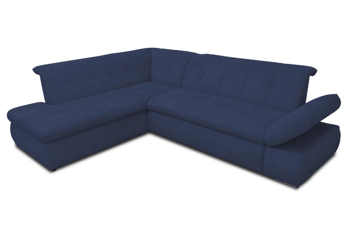 Ecksofa Mit Armteilverstellung Moric Dunkelblau Mikrofaser - Chromfarben/Dunkelblau, KONVENTIONELL, Textil (216/273cm) - MID.YOU
