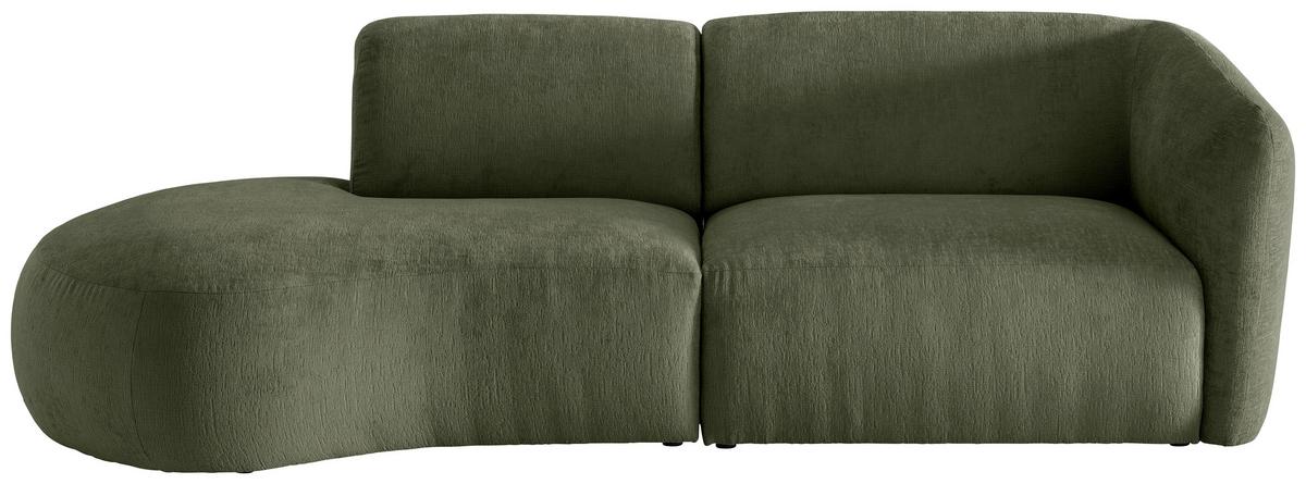Ecksofa Jesi, Grün S: 107x238 Cm - Schwarz/Grün, MODERN, Textil (107/238cm) - Livetastic