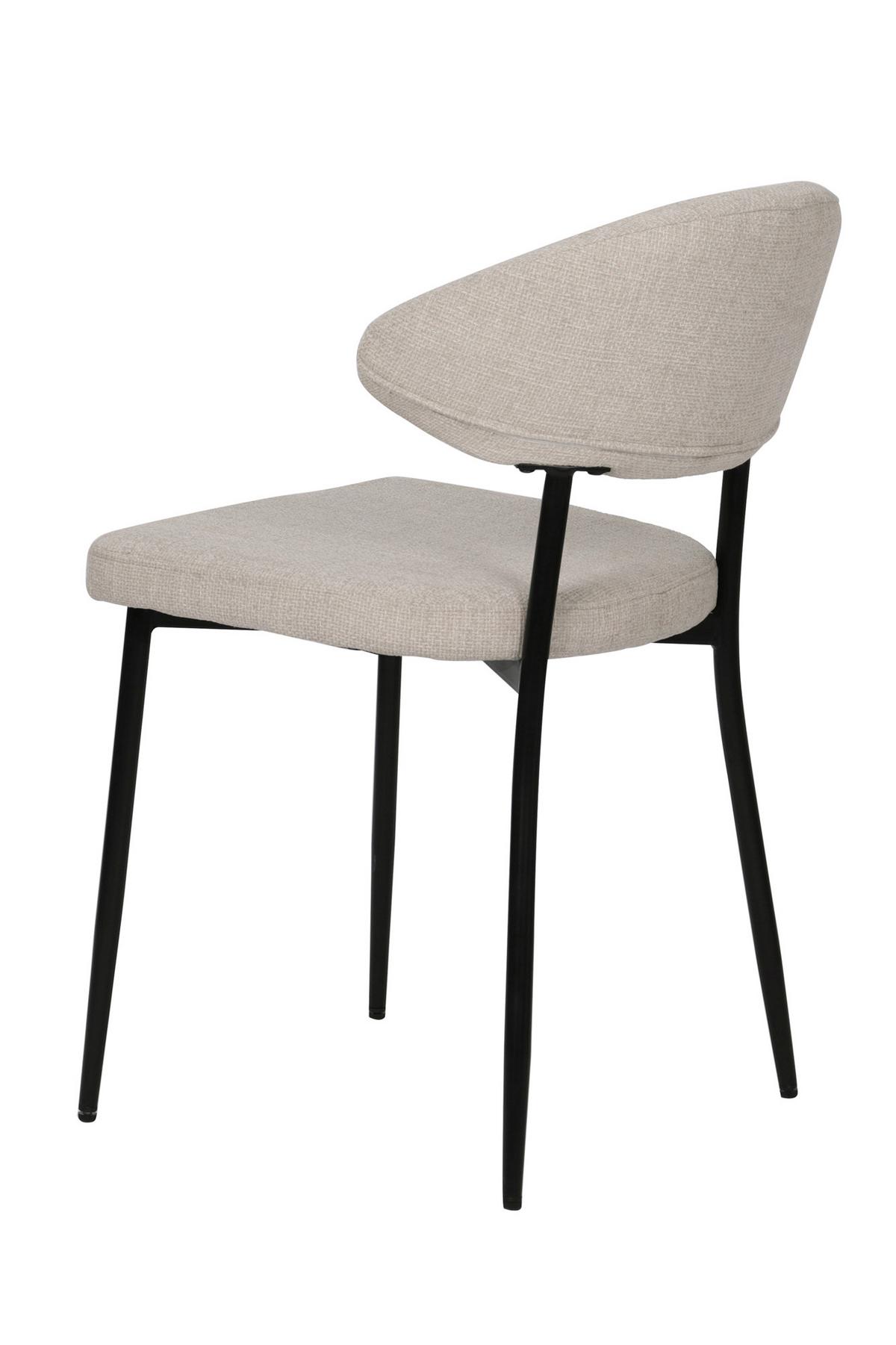 STUHL-SET Schwarz/Beige 2-teilig - Beige/Schwarz, MODERN, Textil/Metall (56/82/53cm) - MID.YOU