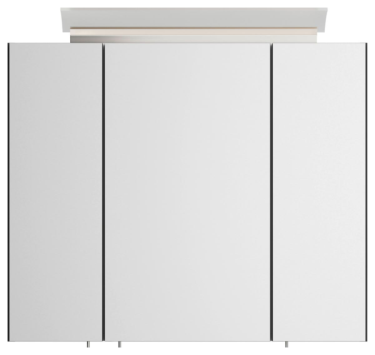 Spiegelschrank Graphitfarben B: 75 cm - Graphitfarben, MODERN, Glas/Holzwerkstoff (75/62/17cm) - MID.YOU