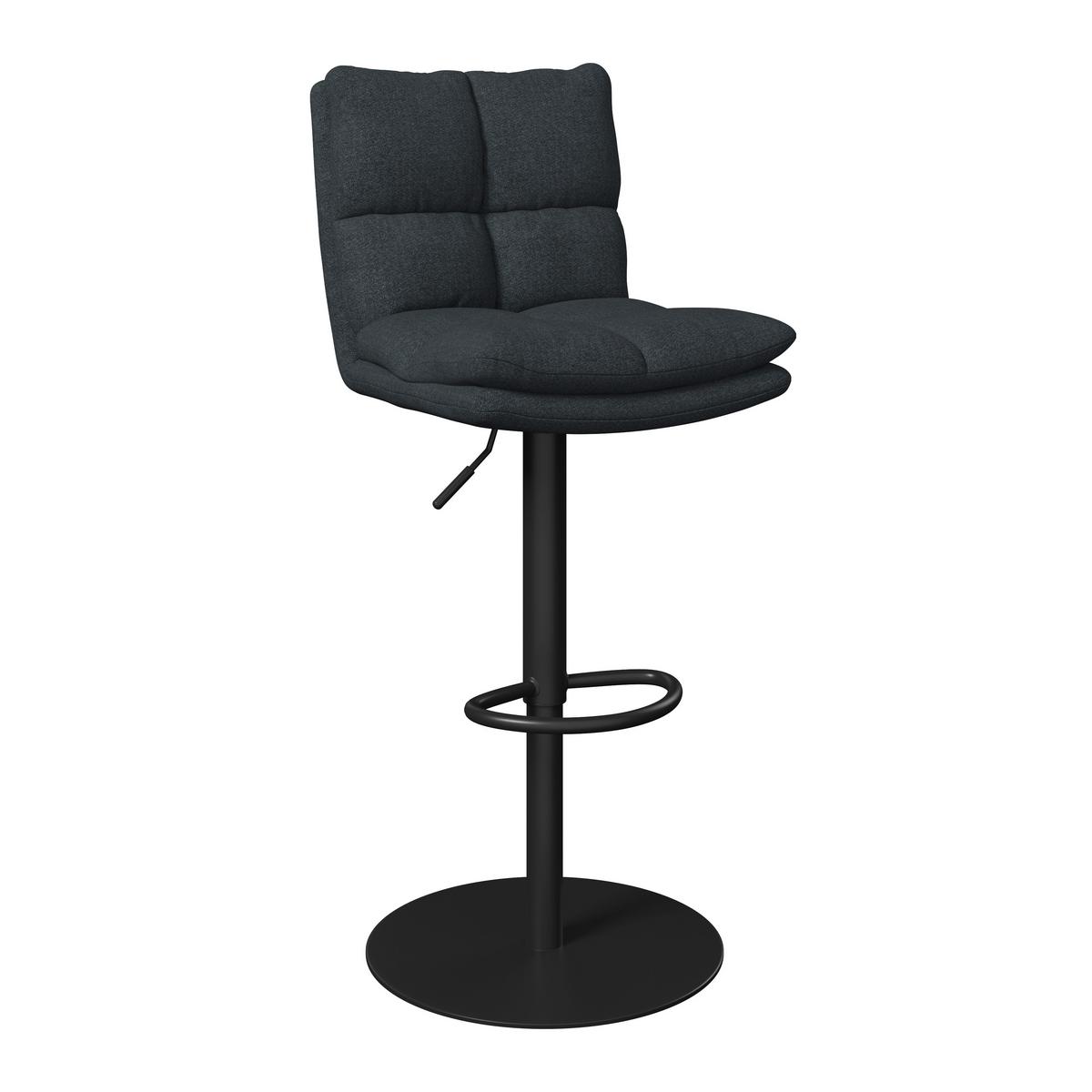 Barová stolička Caja, čierna - čierna, Modern, kov/drevo (47/87-107/49cm) - Bessagi Home