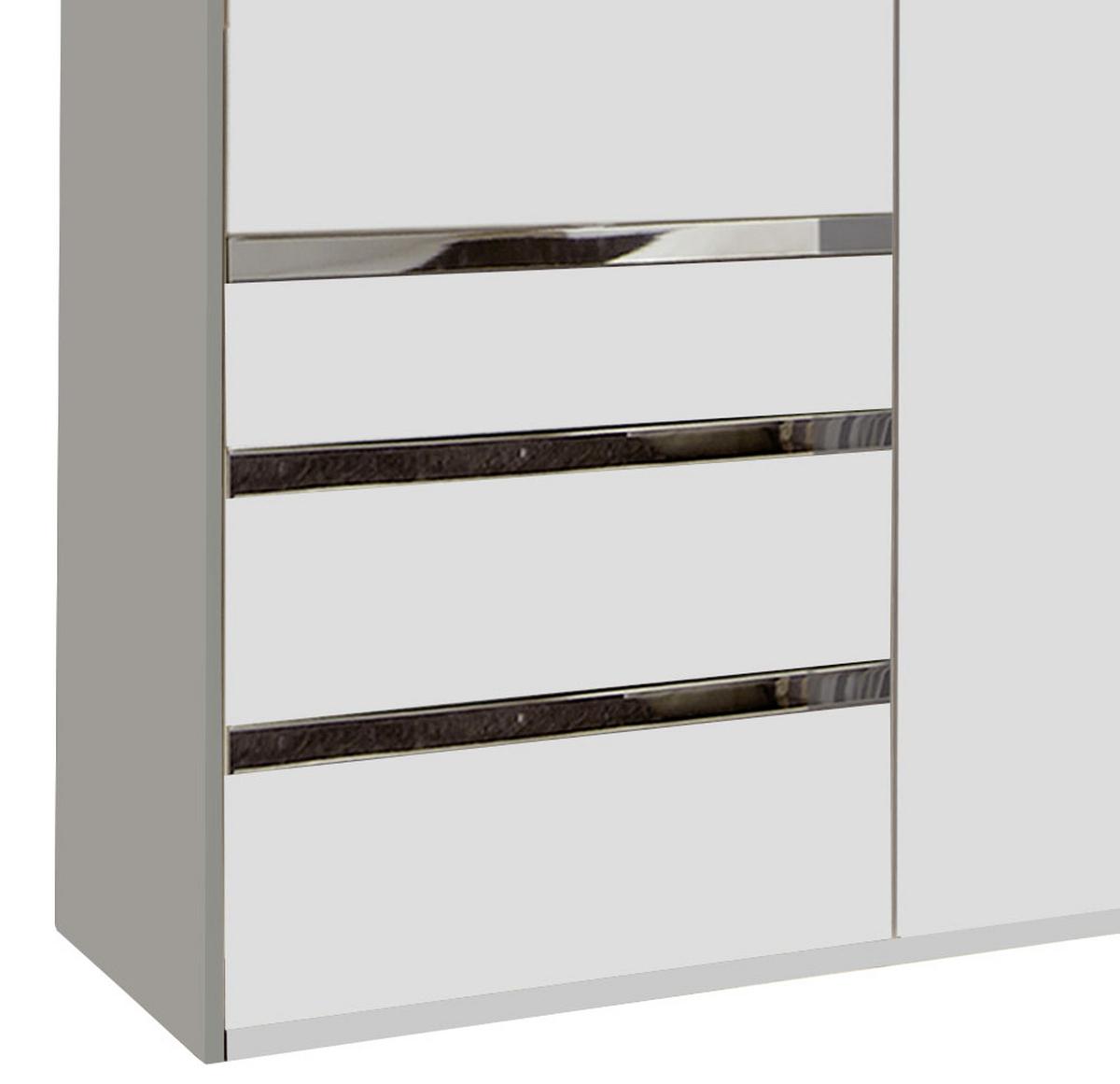 Drehtürenschrank Mit Laden 200cm Level 36a, Weiß - Weiß, MODERN, Holzwerkstoff (200/216/58cm) - MID.YOU