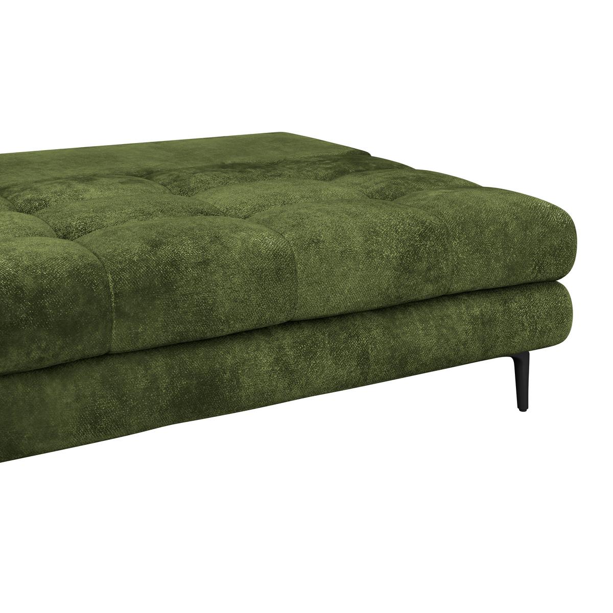 Schlafsofa Perla Olivgrün B: 203 cm - Schwarz/Olivgrün, KONVENTIONELL, Textil (203/94/96cm)
