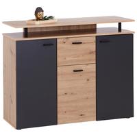 Kommode 117cm Leon2, Eiche Artisan - Anthrazit/Eiche Artisan, MODERN, Holzwerkstoff (117/92,3/38cm)