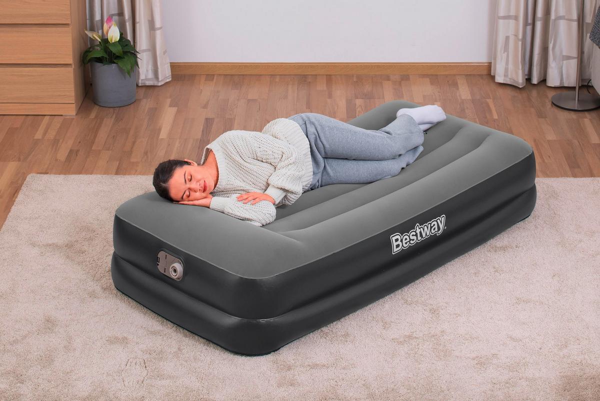 Luftbett Hannes 191x97x46 Cm Bis 150kg, Inkl. Pumpe - Dunkelgrau/Schwarz, KONVENTIONELL, Kunststoff/Metall (191/97/46cm) - Bestway