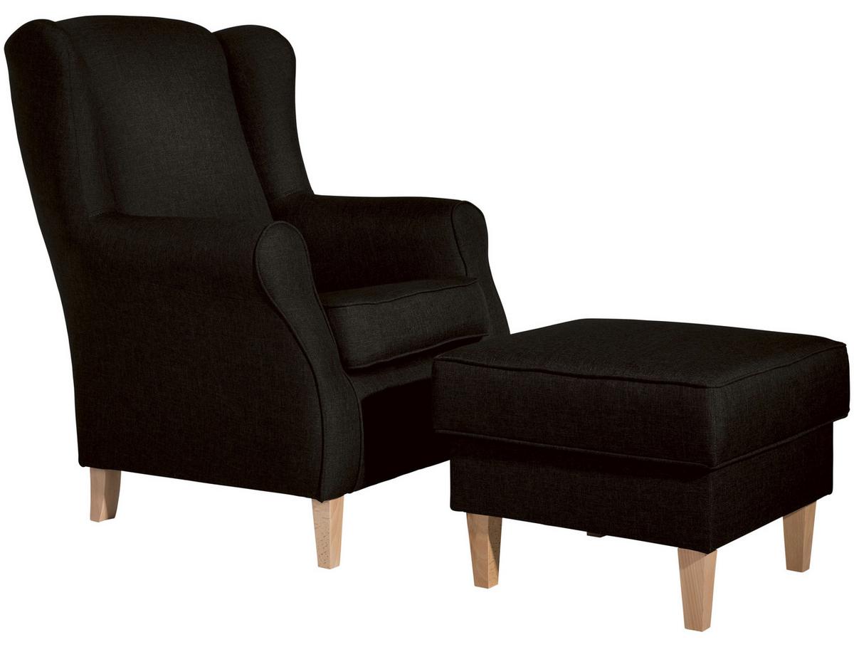 Ohrensessel Lorris - Dunkelbraun/Buchefarben, Design, Textil (77/103/86cm) - Max Winzer