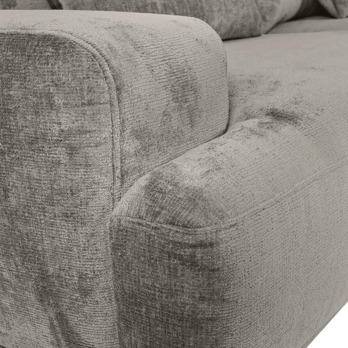 Bigsofa Mezino Hellgrau B: 282 Cm - Hellgrau/Schwarz, KONVENTIONELL, Textil (282/73/115cm) - MID.YOU