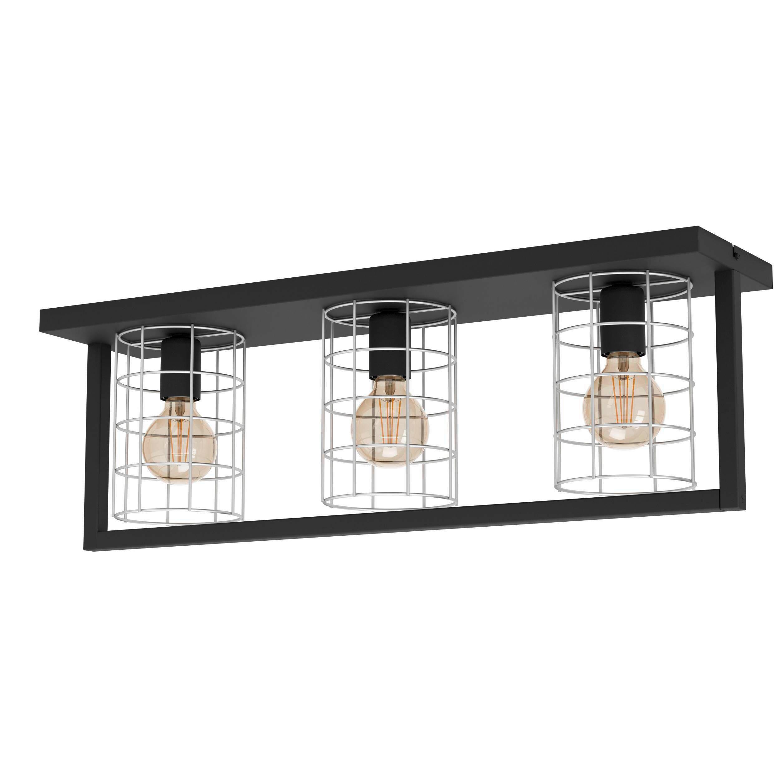 DECKENLEUCHTE 43661 JUBILY - Schwarz, KONVENTIONELL, Metall (77/19/25,5cm) - Eglo