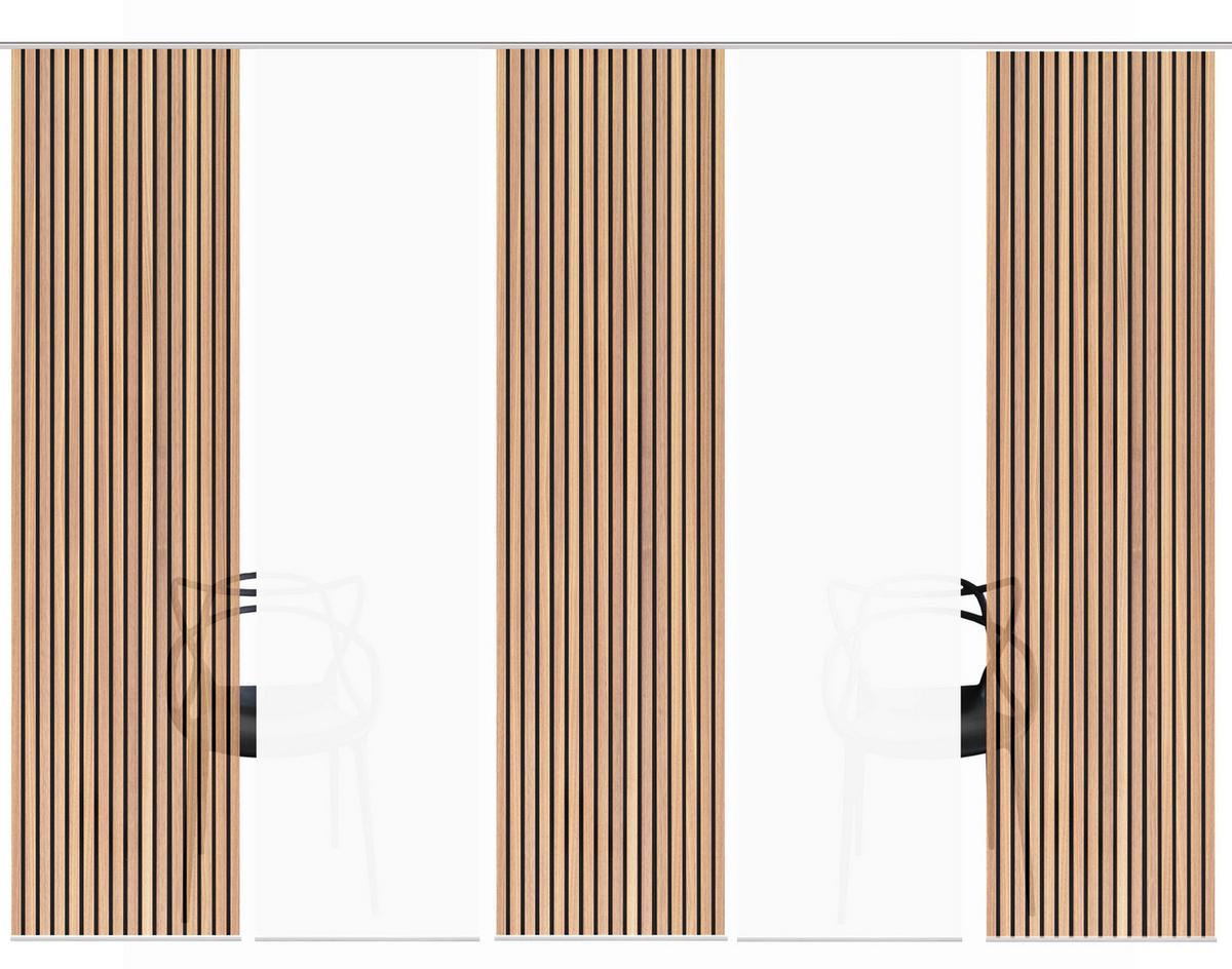 Flächenvorhang Panilo 5er Set - Braun, Trend, Textil (60/245cm)