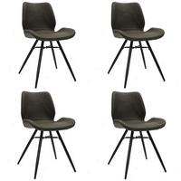 Stuhl-set Barron - Dunkelgrün/Schwarz, LIFESTYLE, Textil/Metall (47/82/55cm) - MID.YOU
