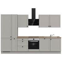 Kuchyňská linka 330 cm, kamenná sivá supermatná - šedá/černá, Moderní, kov/kompozitní dřevo (330cm) - Nobilia