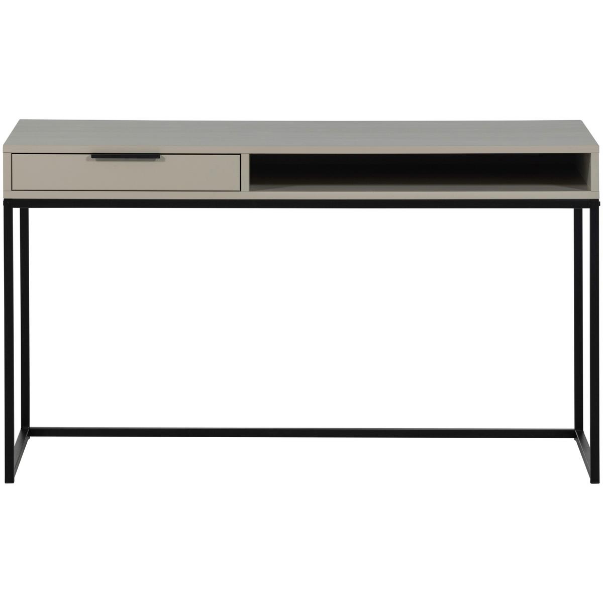 Schreibtisch Nore Grau B: 130 cm - Schwarz/Grau, MODERN, Holz/Metall (130/58/75cm) - Livetastic