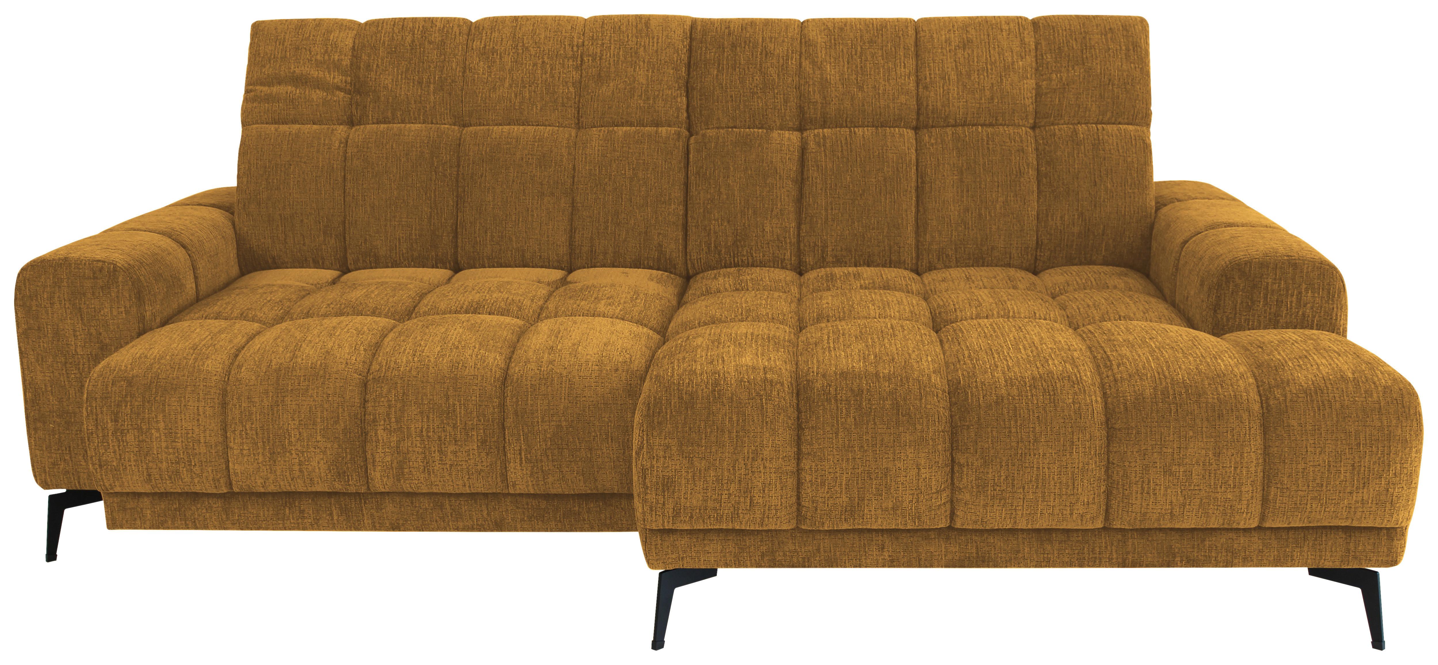 Rohová sedačka LAYA, pravá, hořčicově žlutá žinylka KANSAS - hořčicově žlutá, Moderní, textil (250/155cm) - Premium Living