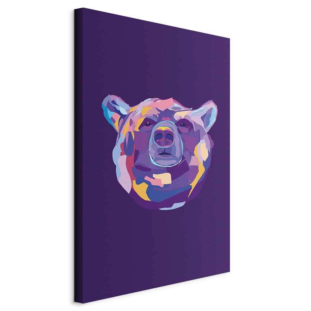Leinwandbild Colourful Bear Violett B: 60 cm - Violett, Basics, Holz/Textil (60/90/1,2cm) - artgeist