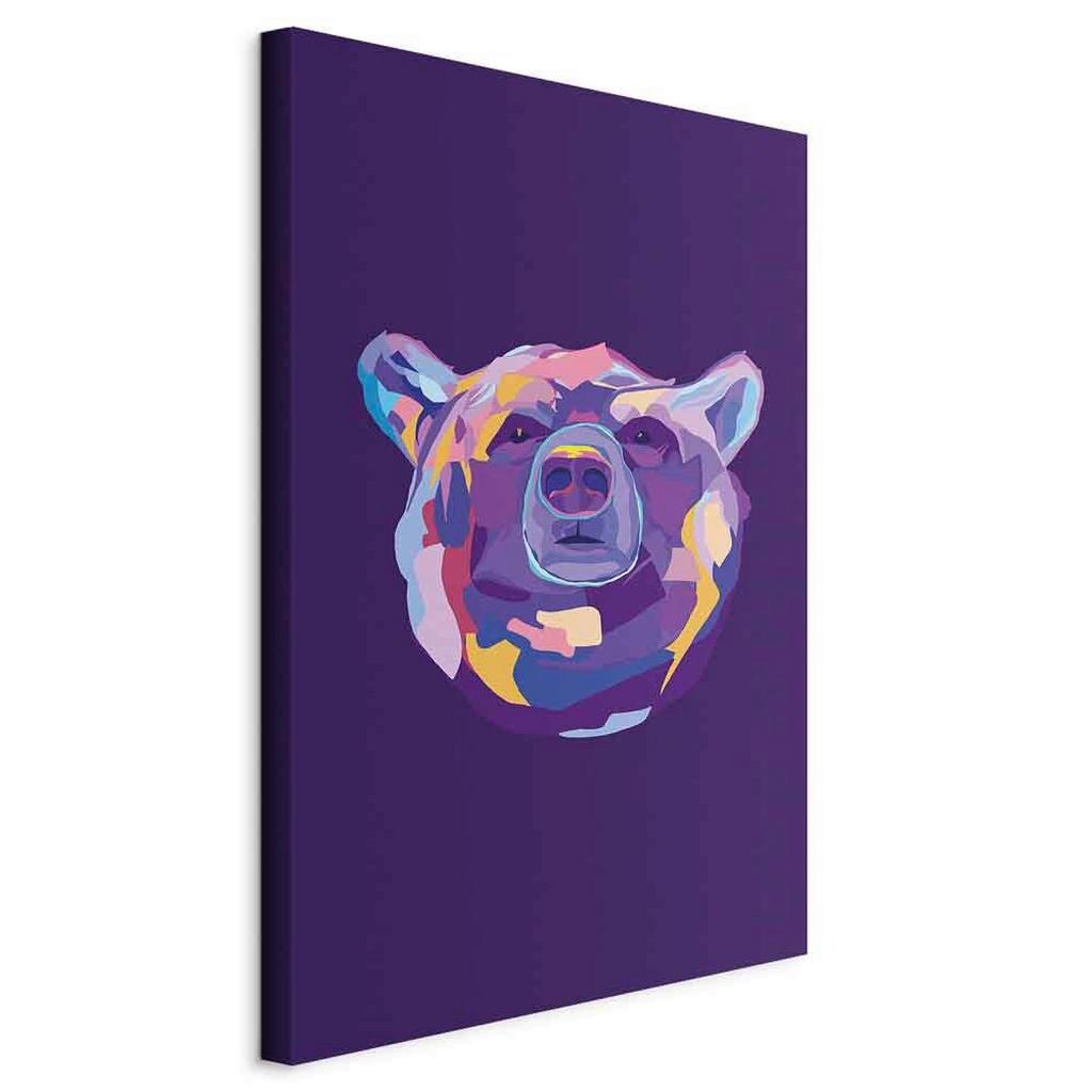 Leinwandbild Colourful Bear Violett B: 80 cm