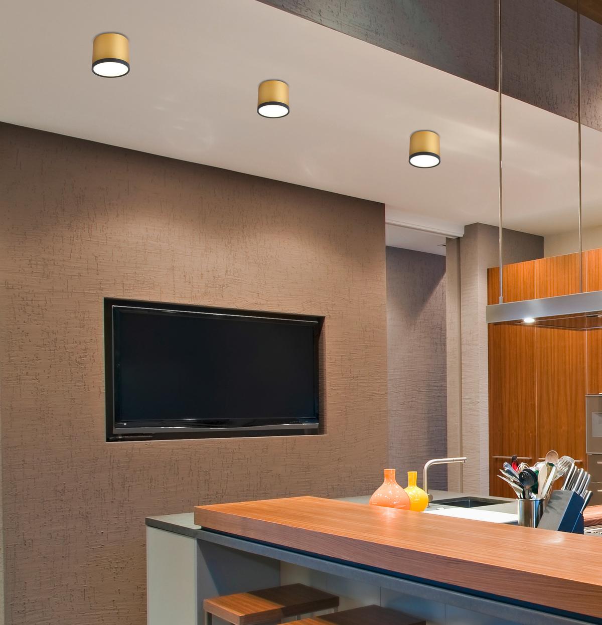 Led-deckenleuchte Ø 8,8 Cm 1-Flammig, Schwarz/golden - Design, Metall (8.8/8.8/7.5cm)